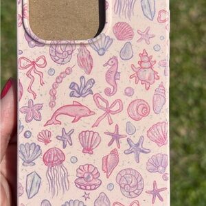NWT Pela IPhone 16 Pro case Pastel Seashells Phone Case - Pink & Lavender